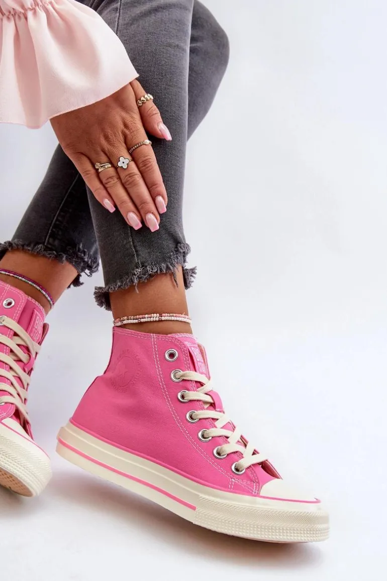 Trampki Damskie Wysokie Big Star NN274282 Różowe