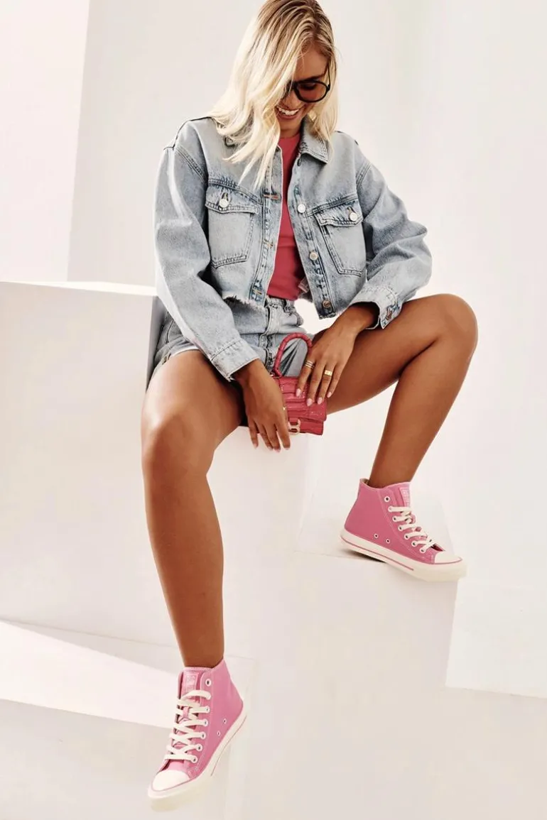 Trampki Damskie Wysokie Big Star NN274282 Różowe