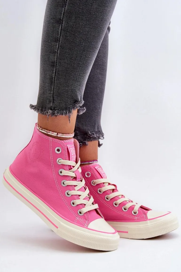 Trampki Damskie Wysokie Big Star NN274282 Różowe