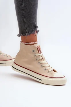 Trampki Damskie Wysokie Big Star NN274278 Beżowe