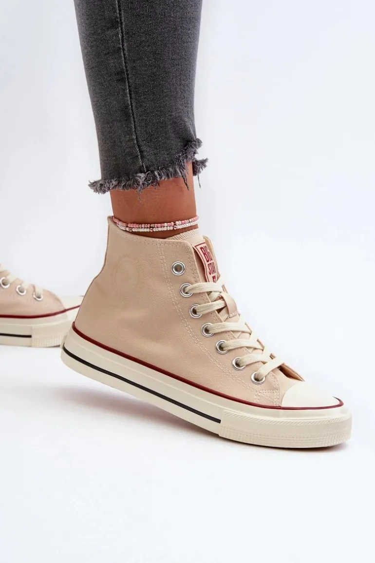 Trampki Damskie Wysokie Big Star NN274278 Beżowe
