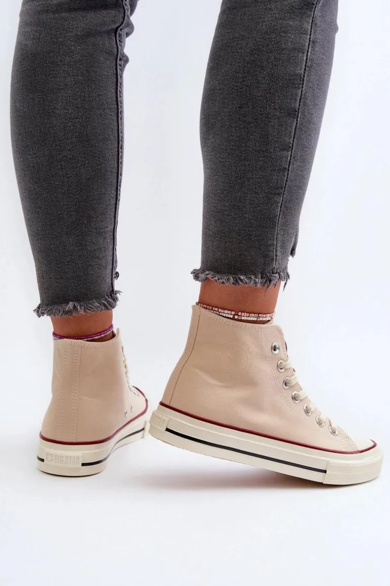 Trampki Damskie Wysokie Big Star NN274278 Beżowe