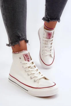 Trampki Damskie Wysokie Big Star NN274276 Białe