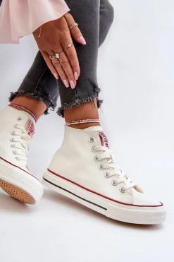 Trampki Damskie Wysokie Big Star NN274276 Białe