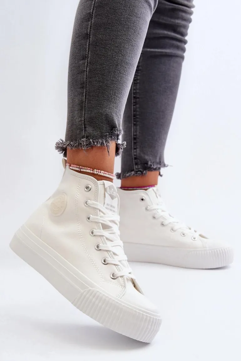 Trampki Damskie Wysokie Lee Cooper LCW-24-02-2132 Białe