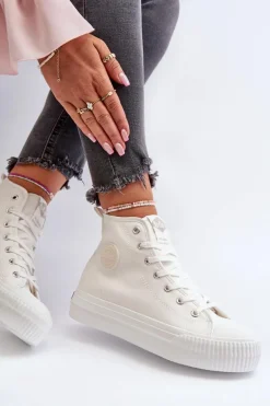 Trampki Damskie Wysokie Lee Cooper LCW-24-02-2132 Białe