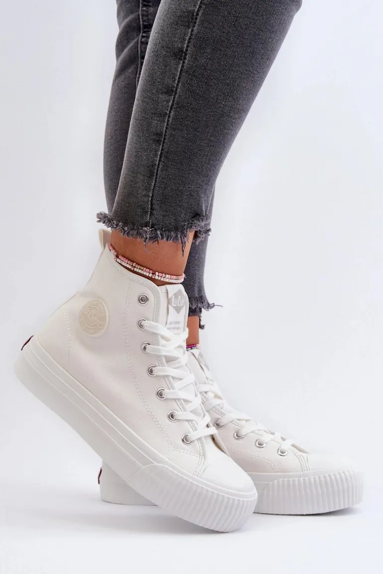 Trampki Damskie Wysokie Lee Cooper LCW-24-02-2132 Białe