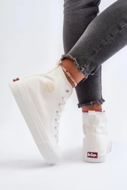 Trampki Damskie Wysokie Lee Cooper LCW-24-02-2132 Białe