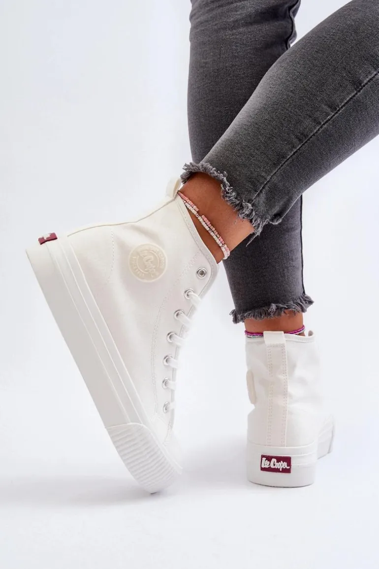 Trampki Damskie Wysokie Lee Cooper LCW-24-02-2132 Białe