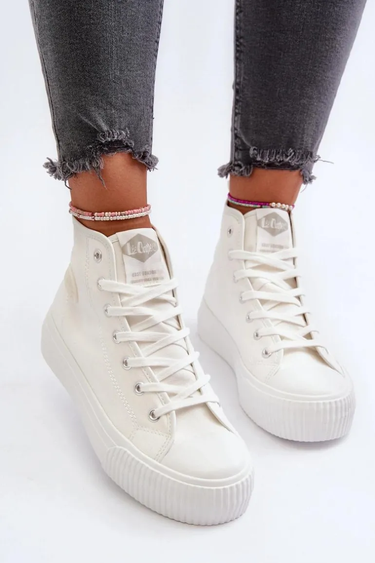 Trampki Damskie Wysokie Lee Cooper LCW-24-02-2132 Białe