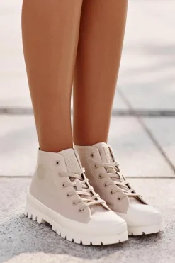 Trampki Damskie Z Cholewką Za Kostkę Big Star OO274006 Beżowe