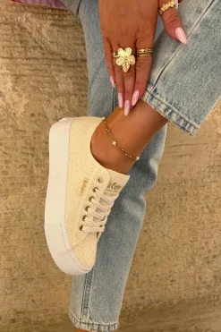 Trampki Damskie Z Koronką Lee Cooper LCW-25-31-3440L Beżowe