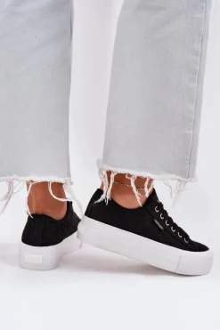 Trampki Damskie Z Koronką Lee Cooper LCW-25-31-3439L Czarne