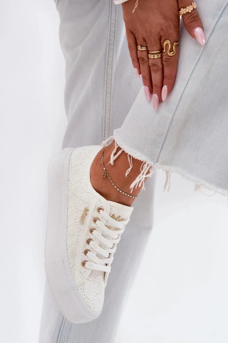 Trampki Damskie Z Koronką Lee Cooper LCW-25-31-3438L Białe