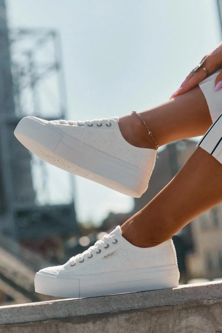 Trampki Damskie Z Koronką Lee Cooper LCW-25-31-3438L Białe