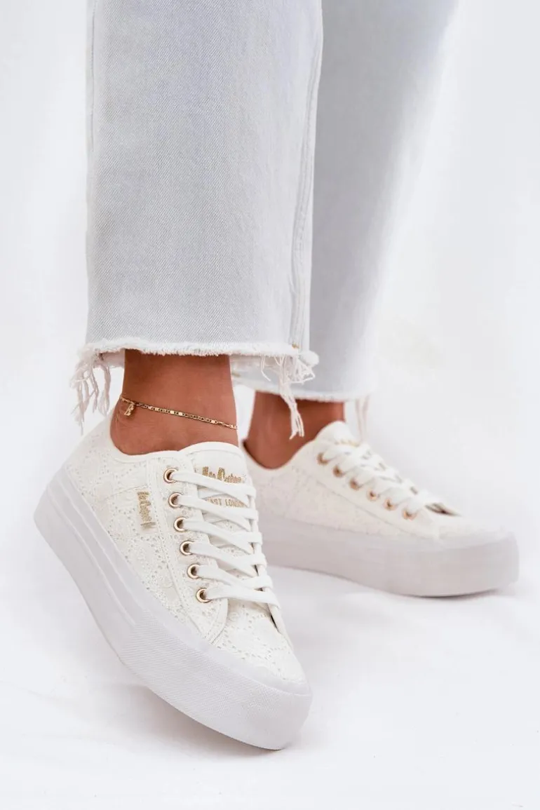 Trampki Damskie Z Koronką Lee Cooper LCW-25-31-3438L Białe
