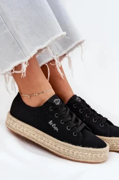 Trampki Damskie Z Plecionką Lee Cooper LCW-25-44-3216 Czarne