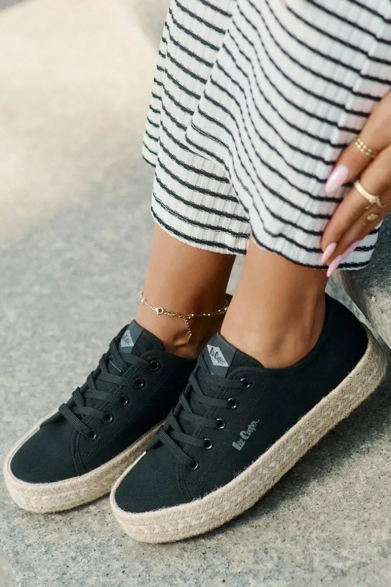 Trampki Damskie Z Plecionką Lee Cooper LCW-25-44-3216 Czarne