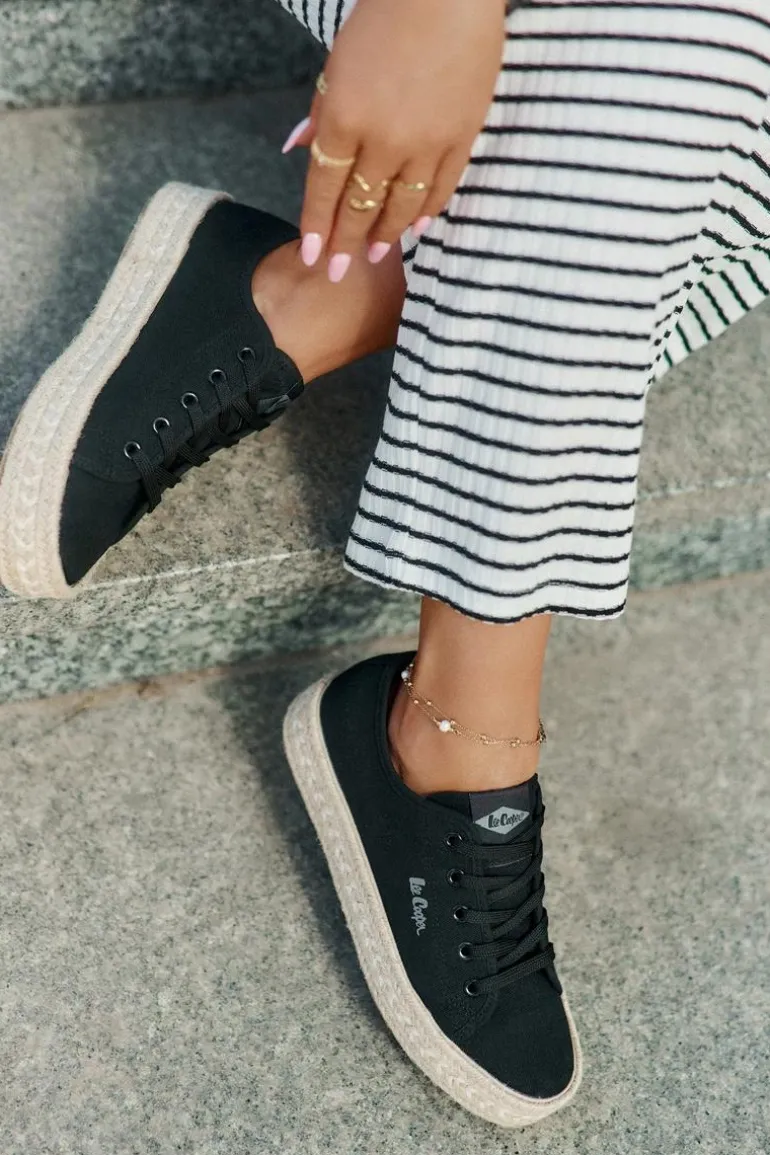 Trampki Damskie Z Plecionką Lee Cooper LCW-25-44-3216 Czarne