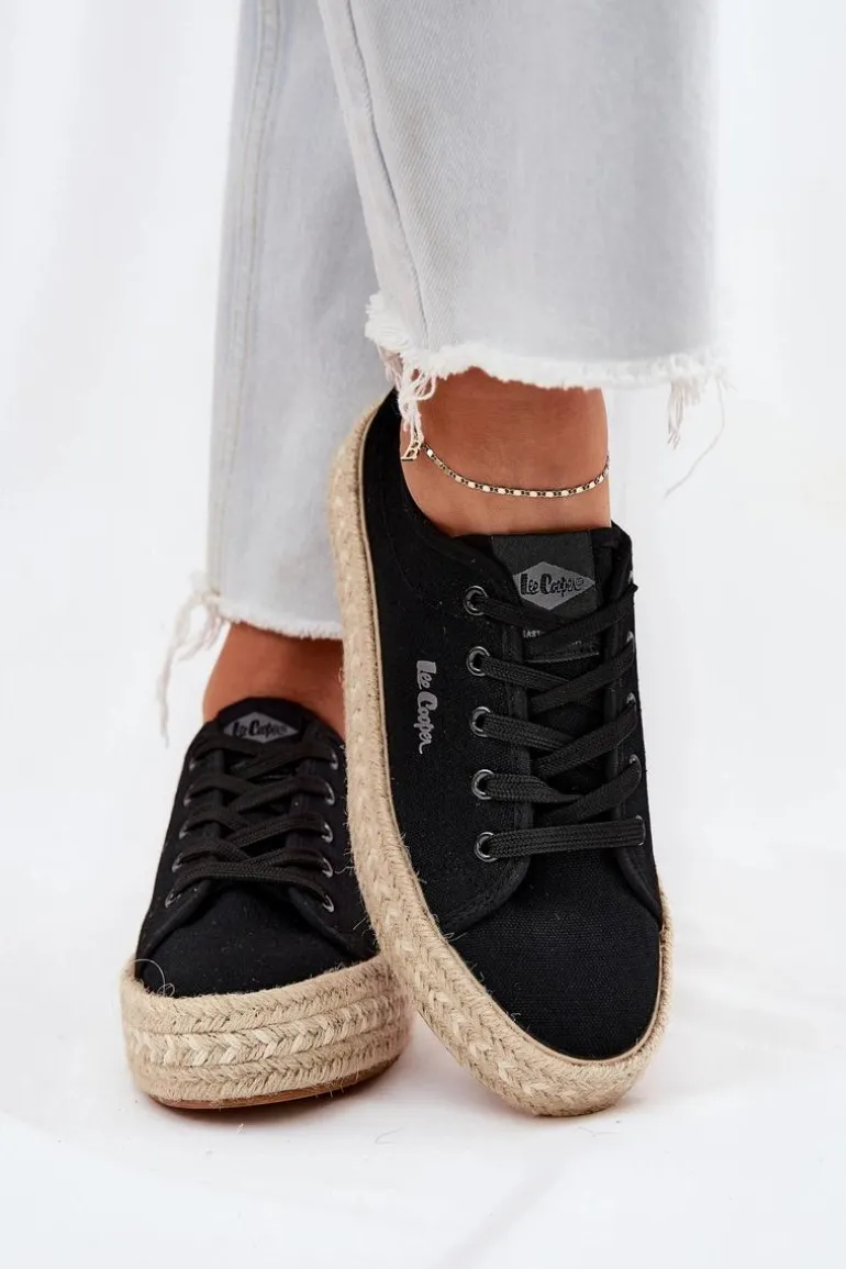 Trampki Damskie Z Plecionką Lee Cooper LCW-25-44-3216 Czarne