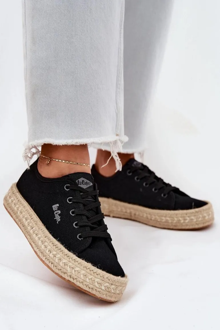 Trampki Damskie Z Plecionką Lee Cooper LCW-25-44-3216 Czarne
