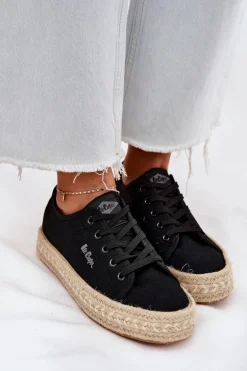 Trampki Damskie Z Plecionką Lee Cooper LCW-25-44-3216 Czarne
