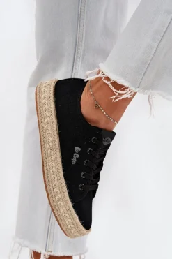 Trampki Damskie Z Plecionką Lee Cooper LCW-25-44-3216 Czarne