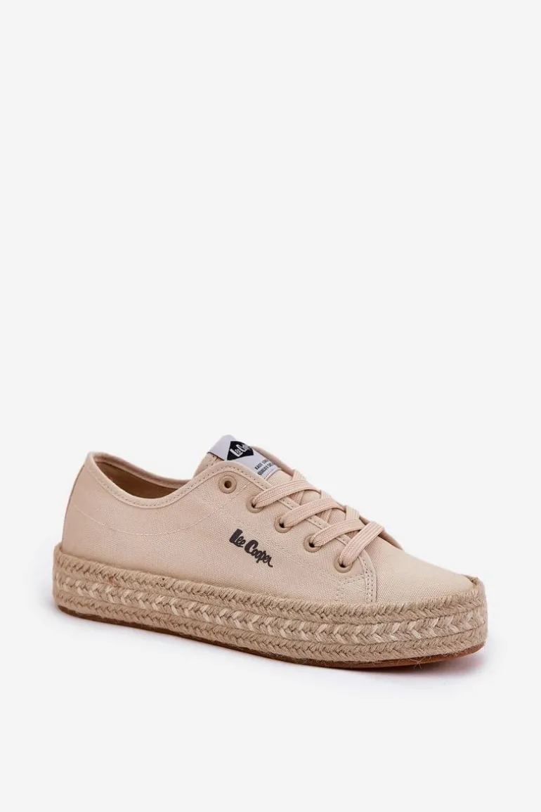 Trampki Damskie Z Plecionką Lee Cooper LCW-25-44-3215 Beżowe