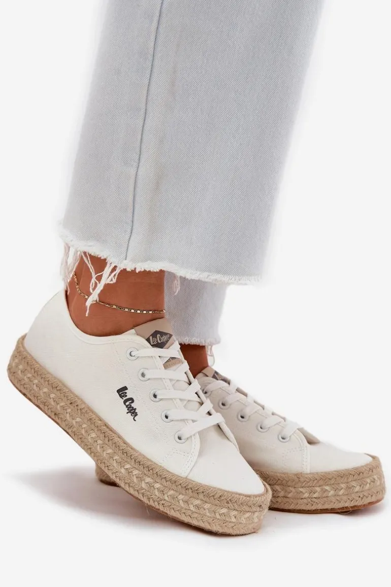 Trampki Damskie Z Plecionką Lee Cooper LCW-25-44-3217 Białe