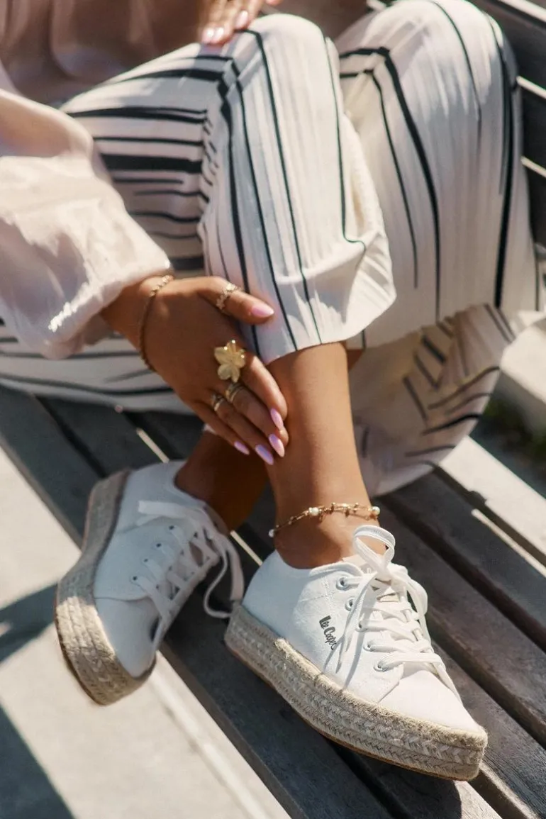 Trampki Damskie Z Plecionką Lee Cooper LCW-25-44-3217 Białe