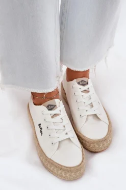 Trampki Damskie Z Plecionką Lee Cooper LCW-25-44-3217 Białe