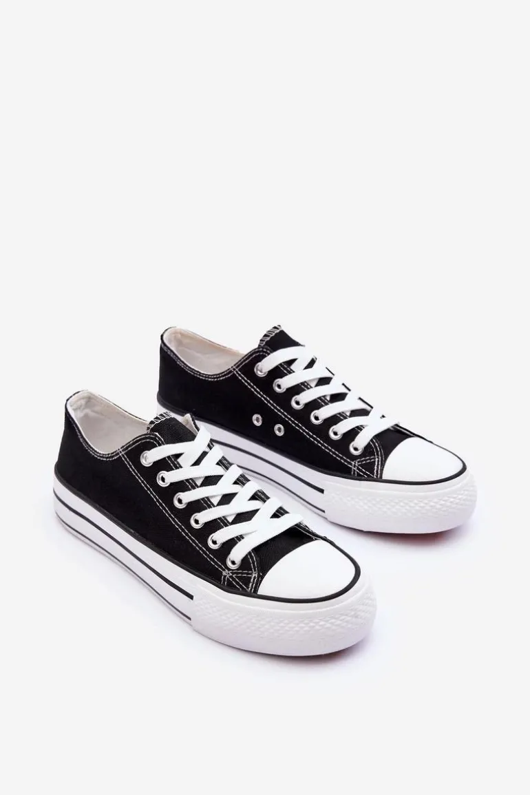 Trampki Klasyczne Niskie Na Platformie Czarne Jazlyn