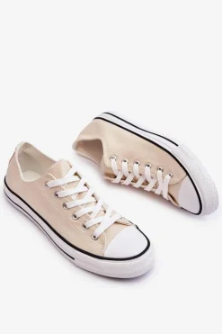 Trampki Klasyczne Niskie Damskie Jasnobeżowe Vegas