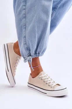 Trampki Klasyczne Niskie Damskie Jasnobeżowe Vegas