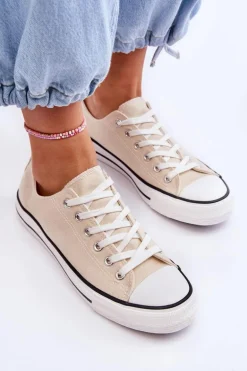 Trampki Klasyczne Niskie Damskie Jasnobeżowe Vegas