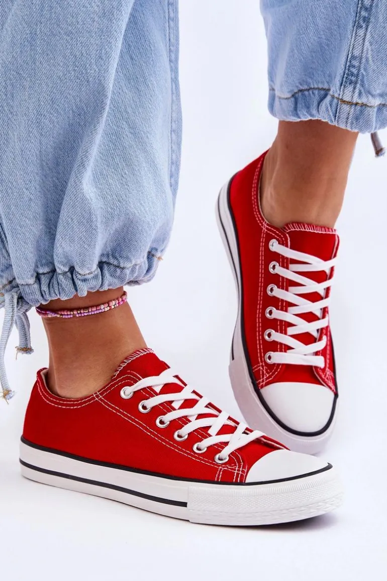 Trampki Klasyczne Niskie Damskie Czerwone Vegas