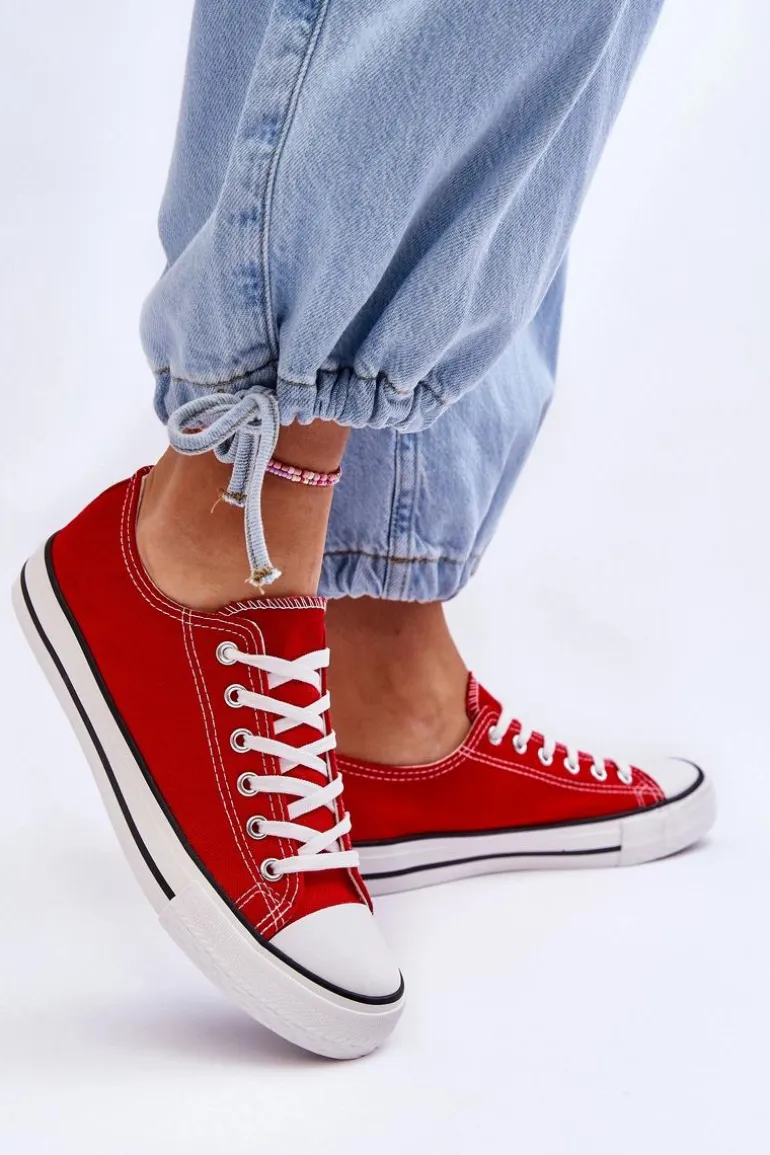 Trampki Klasyczne Niskie Damskie Czerwone Vegas