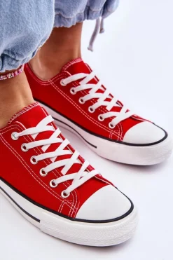 Trampki Klasyczne Niskie Damskie Czerwone Vegas