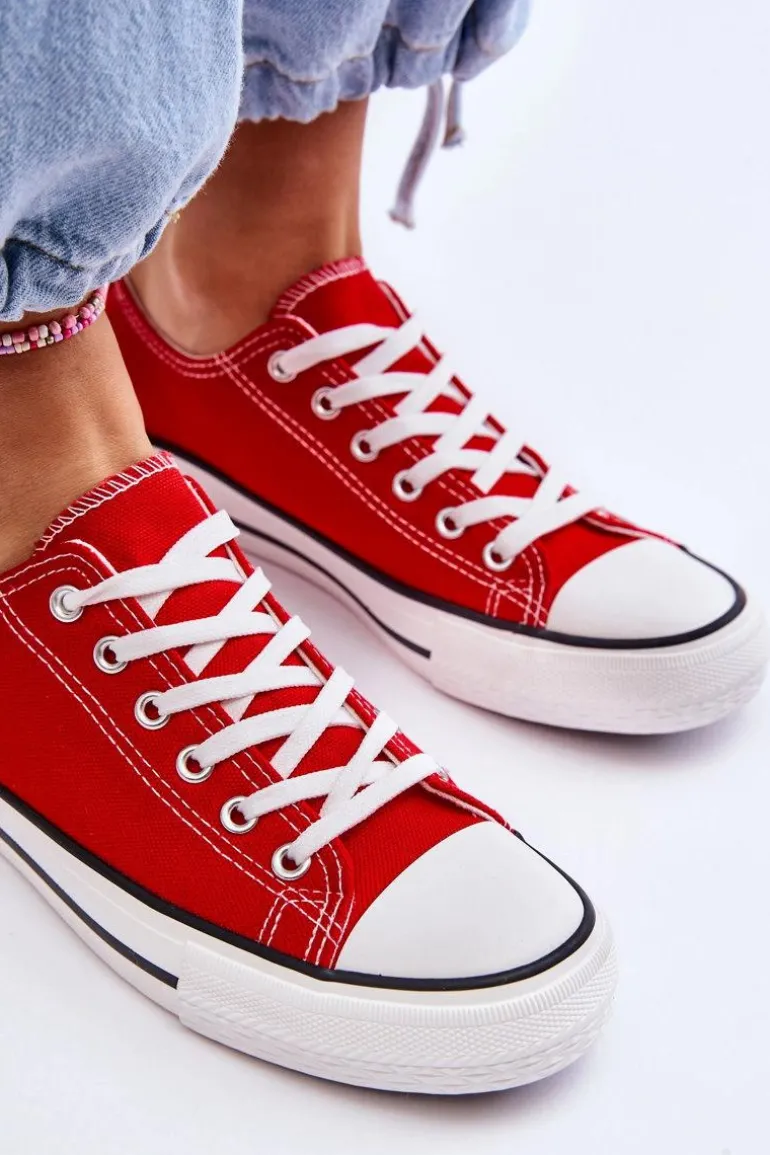 Trampki Klasyczne Niskie Damskie Czerwone Vegas