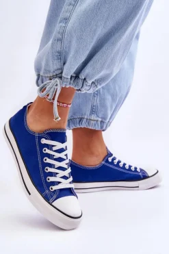 Trampki Klasyczne Niskie Damskie Niebieskie Vegas