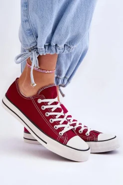 Trampki Klasyczne Niskie Damskie Bordowe Vegas