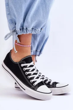 Trampki Klasyczne Niskie Damskie Czarne Vegas