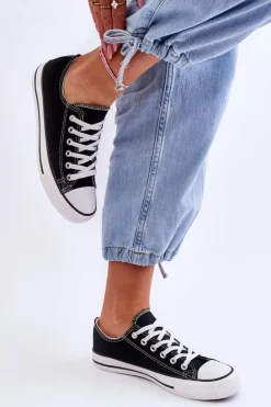 Trampki Klasyczne Niskie Damskie Czarne Vegas