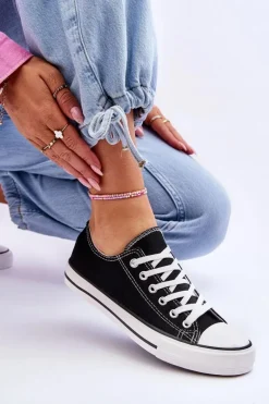 Trampki Klasyczne Niskie Damskie Czarne Vegas