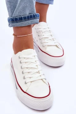 Trampki Klasyczne Niskie Na Platformie Białe Jazlyn