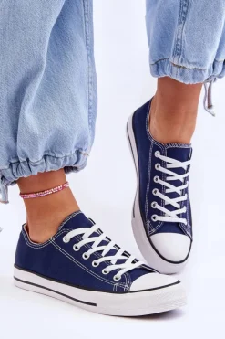 Trampki Klasyczne Niskie Damskie Granatowe Vegas