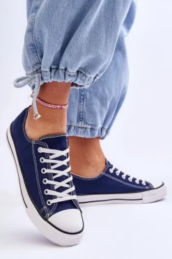 Trampki Klasyczne Niskie Damskie Granatowe Vegas