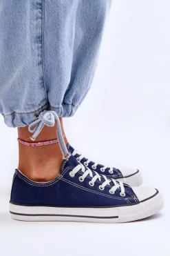 Trampki Klasyczne Niskie Damskie Granatowe Vegas