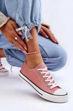 Trampki Klasyczne Niskie Damskie Ciemnoróżowe Vegas