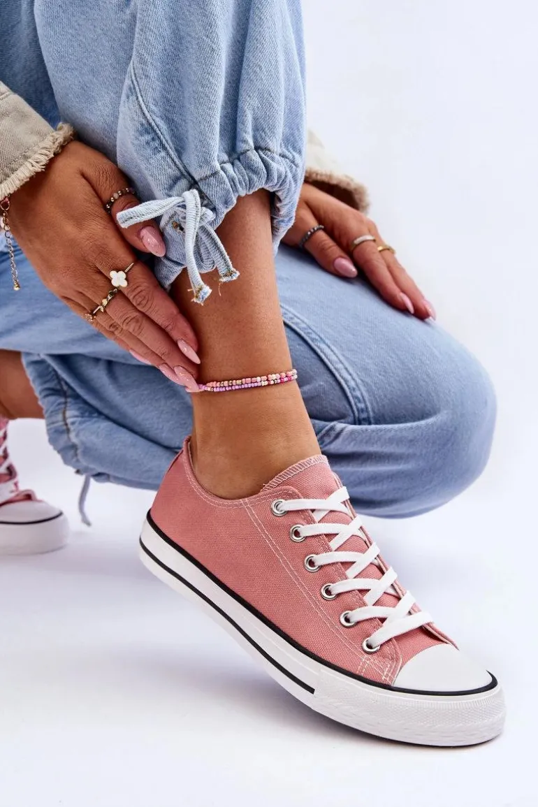 Trampki Klasyczne Niskie Damskie Ciemnoróżowe Vegas